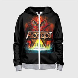 Толстовка на молнии детская Accept: Flame Eagle, цвет: 3D-меланж