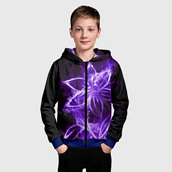 Толстовка на молнии детская Цветок Тьмы, цвет: 3D-синий — фото 2