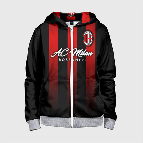 Детская толстовка на молнии AC Milan / 3D-Меланж – фото 1