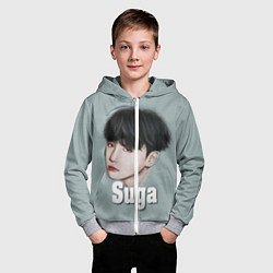 Толстовка на молнии детская BTS Suga, цвет: 3D-меланж — фото 2