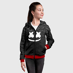 Толстовка на молнии детская Marshmello Black, цвет: 3D-красный — фото 2