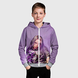 Толстовка на молнии детская Billie Eilish: Violet Fashion, цвет: 3D-меланж — фото 2