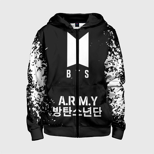 Детская толстовка на молнии BTS ARMY / 3D-Черный – фото 1