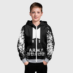 Толстовка на молнии детская BTS ARMY, цвет: 3D-меланж — фото 2