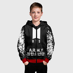 Толстовка на молнии детская BTS ARMY, цвет: 3D-красный — фото 2