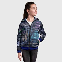 Толстовка на молнии детская HOLLOW KNIGHT WORLD, цвет: 3D-синий — фото 2