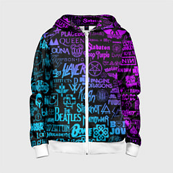 Детская толстовка на молнии ЛОГОТИПЫ РОК ГРУПП