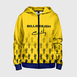 Толстовка на молнии детская Billie Eilish: Yellow Autograph, цвет: 3D-синий