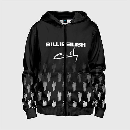 Детская толстовка на молнии Billie Eilish: Black Autograph / 3D-Черный – фото 1