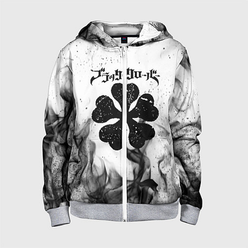 Детская толстовка на молнии ЧЁРНЫЙ КЛЕВЕР / 3D-Меланж – фото 1