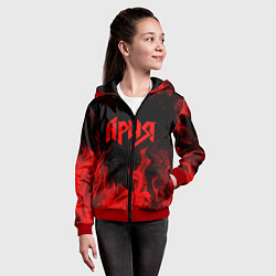 Толстовка на молнии детская АРИЯ, цвет: 3D-красный — фото 2