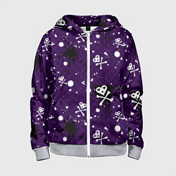 Детская толстовка на молнии Эмо 2007 фиолетовый фон