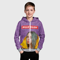 Толстовка на молнии детская Billie Eilish, цвет: 3D-меланж — фото 2