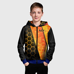 Толстовка на молнии детская Mass Effect N7, цвет: 3D-синий — фото 2