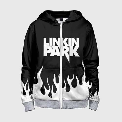 Детская толстовка на молнии Linkin Park: Black Flame / 3D-Меланж – фото 1
