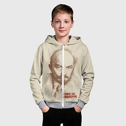 Толстовка на молнии детская Ленин, цвет: 3D-меланж — фото 2