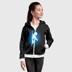 Толстовка на молнии детская Portal, цвет: 3D-белый — фото 2