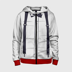 Толстовка на молнии детская Подтяжки, цвет: 3D-красный