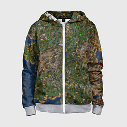 Толстовка на молнии детская Карта в Heroes 3, цвет: 3D-меланж