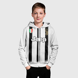 Толстовка на молнии детская Juventus home 20-21, цвет: 3D-белый — фото 2
