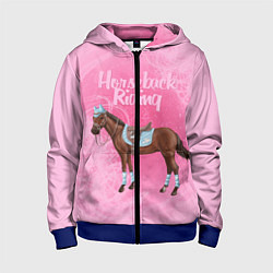 Толстовка на молнии детская Horseback Rading, цвет: 3D-синий