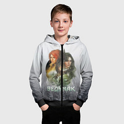 Толстовка на молнии детская Ведьмак: Трис и Йеннифер, цвет: 3D-черный — фото 2
