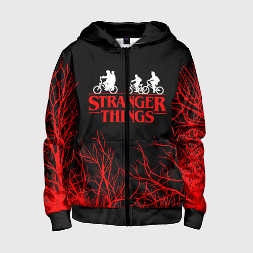 Детская толстовка на молнии STRANGER THINGS / 3D-Черный – фото 1