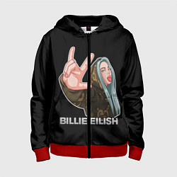 Толстовка на молнии детская BILLIE EILISH, цвет: 3D-красный