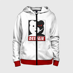 Толстовка на молнии детская Monokuma, цвет: 3D-красный