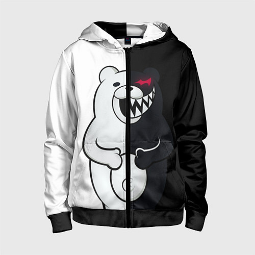 Детская толстовка на молнии MONOKUMA / 3D-Черный – фото 1