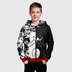 Толстовка на молнии детская Monokuma, цвет: 3D-красный — фото 2
