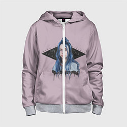Толстовка на молнии детская Billie Pink Art, цвет: 3D-меланж