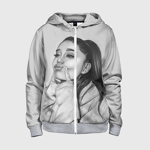 Детская толстовка на молнии Ariana Grande Ариана Гранде / 3D-Меланж – фото 1