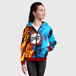 Толстовка на молнии детская KIMETSU NO YAIBA, цвет: 3D-красный — фото 2