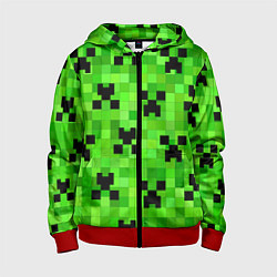 Толстовка на молнии детская MINECRAFT, цвет: 3D-красный