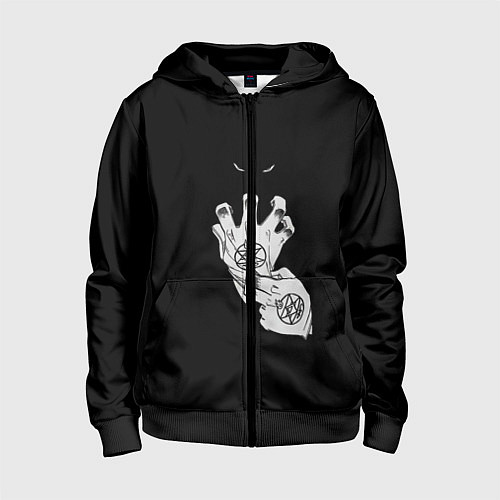 Детская толстовка на молнии Выжигющий Искру / 3D-Черный – фото 1