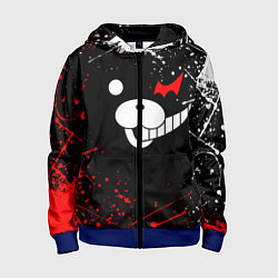 Толстовка на молнии детская MONOKUMA, цвет: 3D-синий