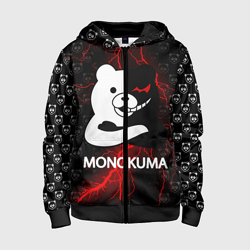 Детская толстовка на молнии MONOKUMA / 3D-Черный – фото 1