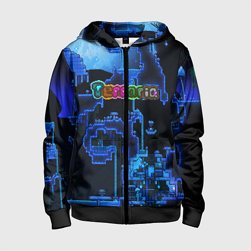 Детская толстовка на молнии Terraria / 3D-Черный – фото 1