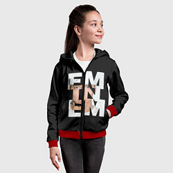 Толстовка на молнии детская Eminem, цвет: 3D-красный — фото 2