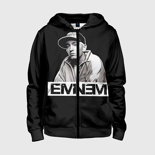 Детская толстовка на молнии Eminem / 3D-Черный – фото 1