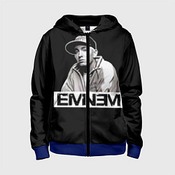 Толстовка на молнии детская Eminem, цвет: 3D-синий