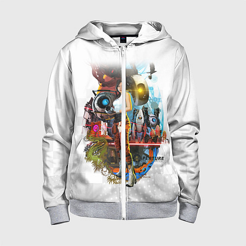 Детская толстовка на молнии PORTAL / 3D-Меланж – фото 1