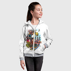 Толстовка на молнии детская PORTAL, цвет: 3D-меланж — фото 2