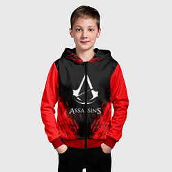 Толстовка на молнии детская Assassin’s Creed, цвет: 3D-красный — фото 2