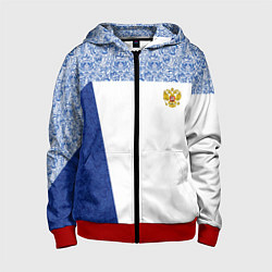 Толстовка на молнии детская Форма России, цвет: 3D-красный