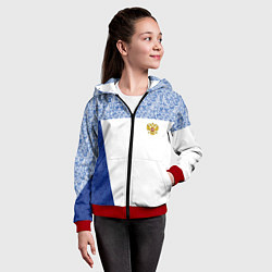 Толстовка на молнии детская Форма России, цвет: 3D-красный — фото 2