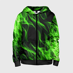 Толстовка на молнии детская TOXIC FLAME, цвет: 3D-черный