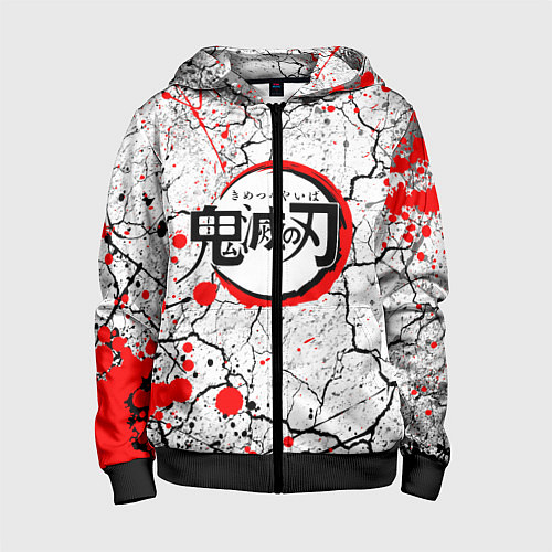Детская толстовка на молнии KIMETSU NO YAIBA / 3D-Черный – фото 1