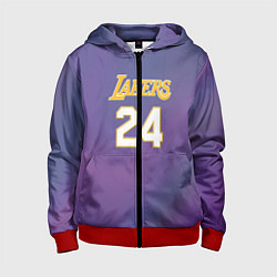 Толстовка на молнии детская Los Angeles Lakers Kobe Brya, цвет: 3D-красный